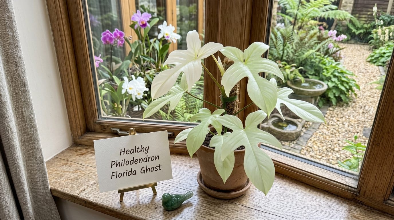 Healthy Philodendron Florida Ghost inside