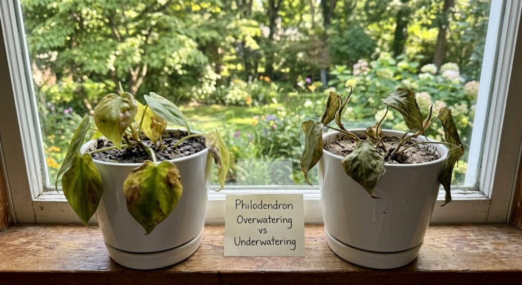 Philodendron Overwatering vs Underwatering
