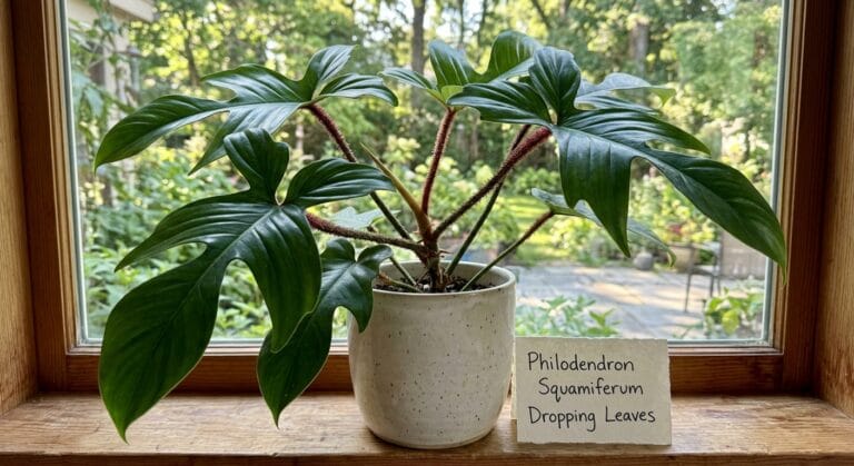 Philodendron Squamiferum Dropping Leaves