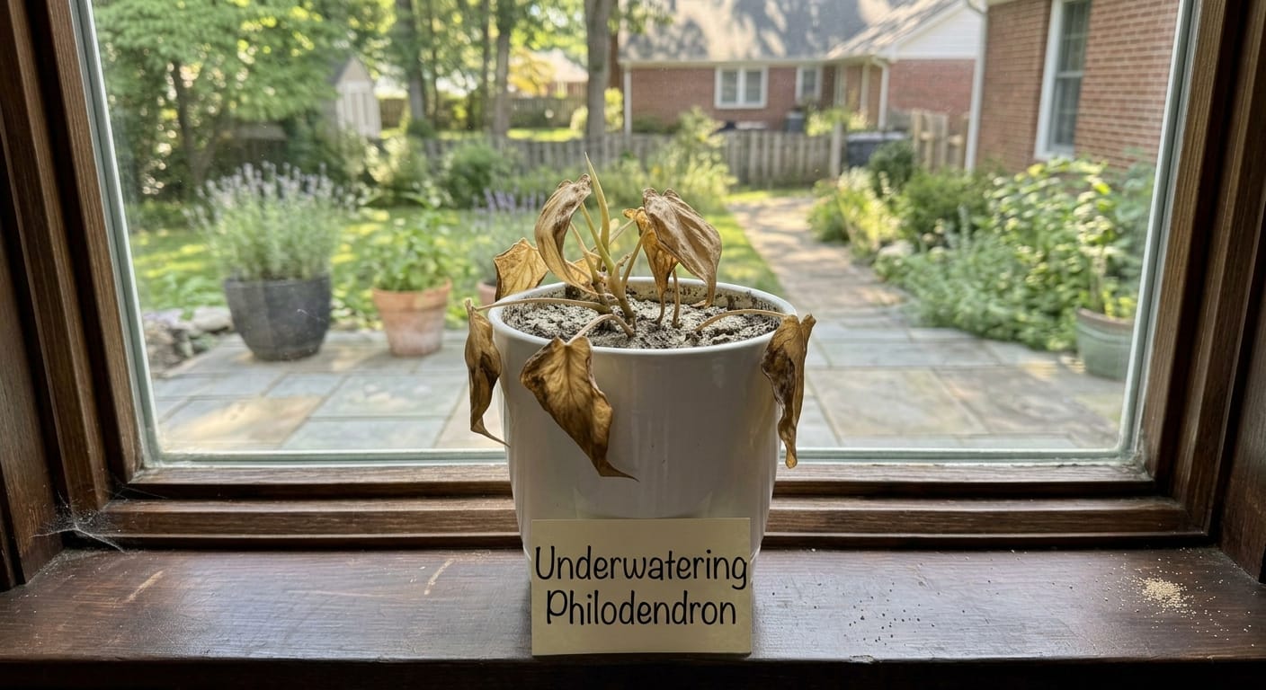 Underwatering Philodendron 
